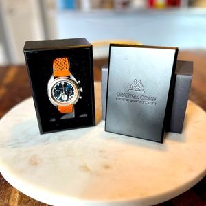 ORIGINAL GRAIN Men’s Grainmaster Chrono Mahogany with Leather Strap